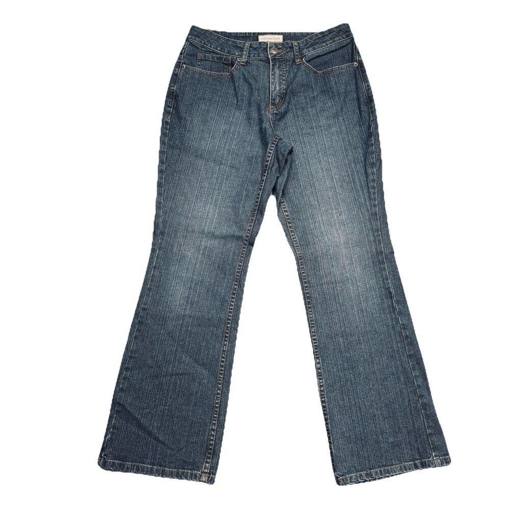 Coldwater Creek Flared Jeans Petite 10P (30x28) Blue High Mid Denim Womens